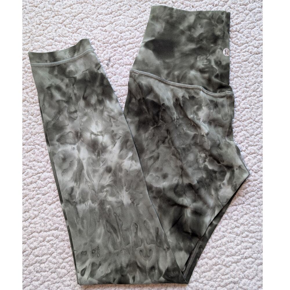 Lululemon Wunder Train High-Rise Tight 25" Leggings 4 Sage Army Green Tie Dye
